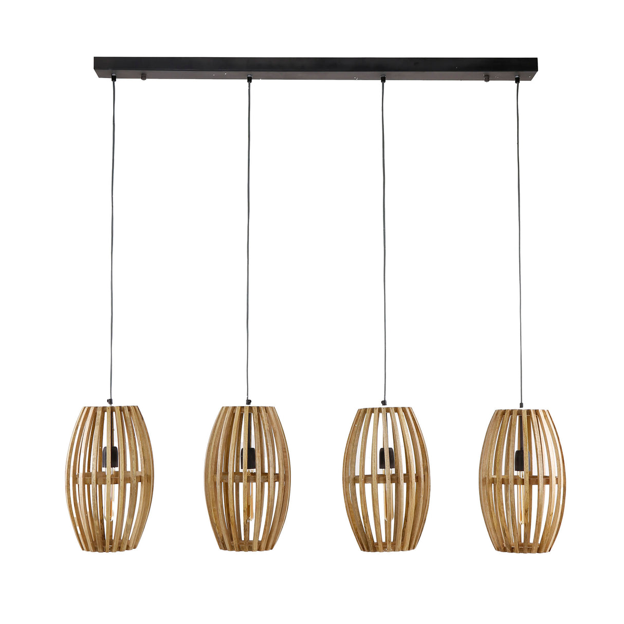 Hanging lamp Jalou Mango wood 4 light sources 135 cm