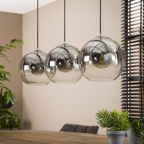 Juliette glass pendant lamp 3-light smoky glass