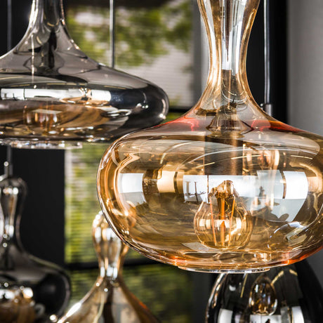 Modern Pendant Lamp Glass Tiered Lessy 7-Lights Artic