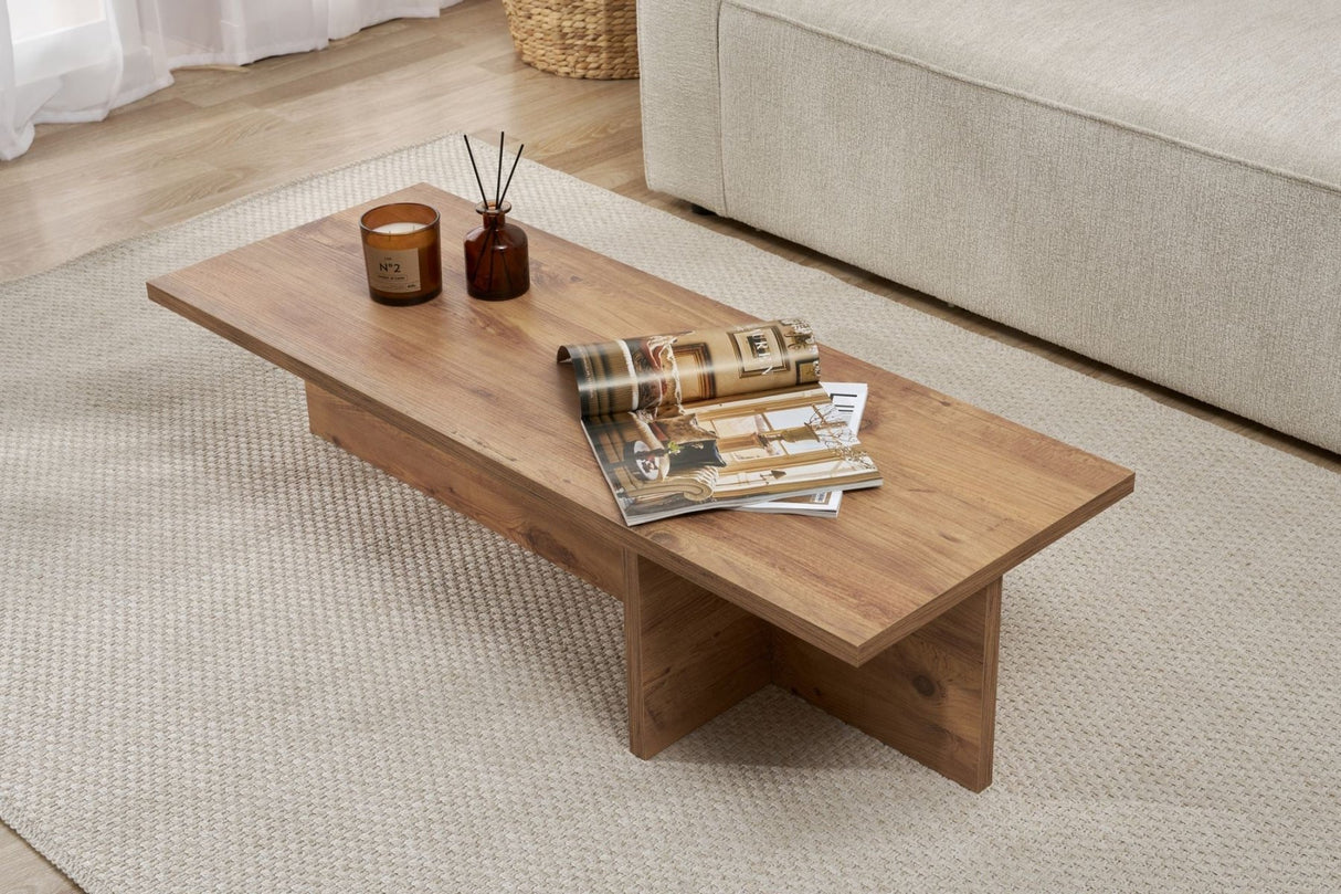 Rectangular coffee table Portland pine wood melamine 120x45x30 cm