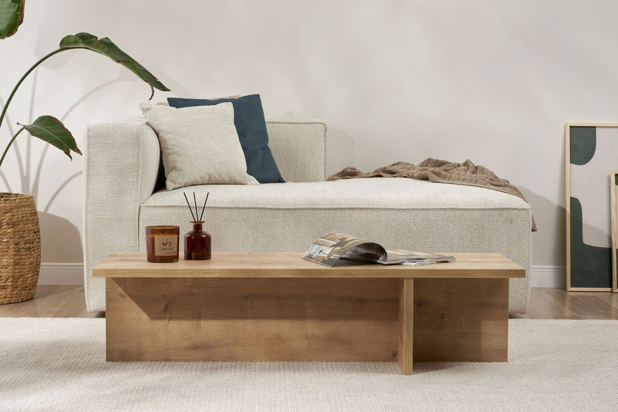 Rectangular coffee table Portland oak melamine 120x45x30 cm