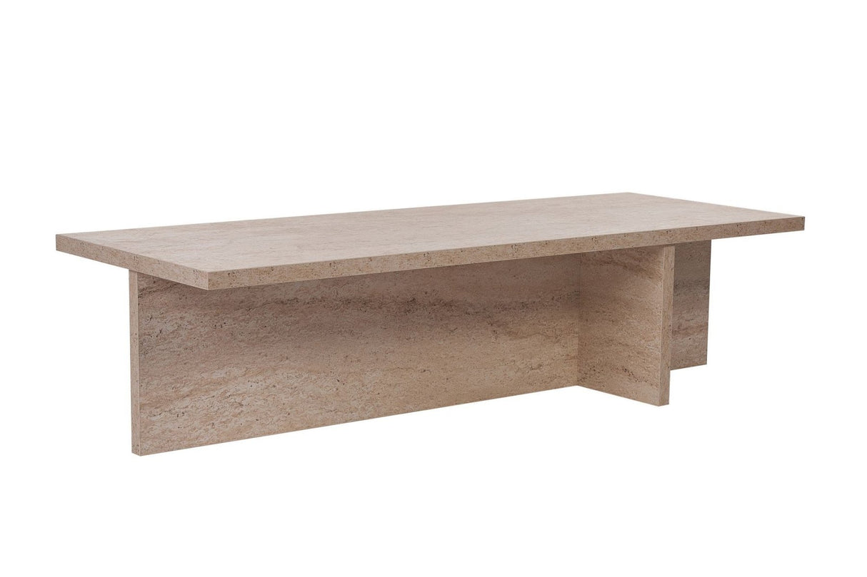 Rectangular coffee table Portland travertine melamine 120x45x30 cm