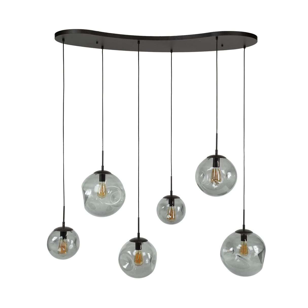 Industrial Hanging Lamp Nova Black 6-light Bar 135 cm