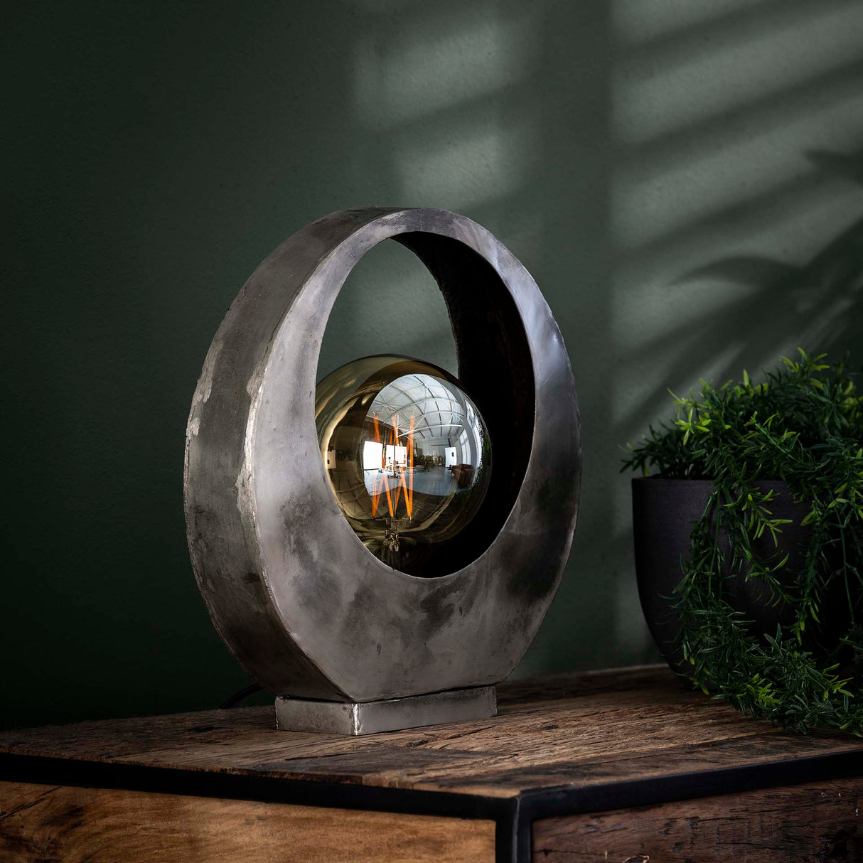 Industrial Mia Metal Round Table Lamp