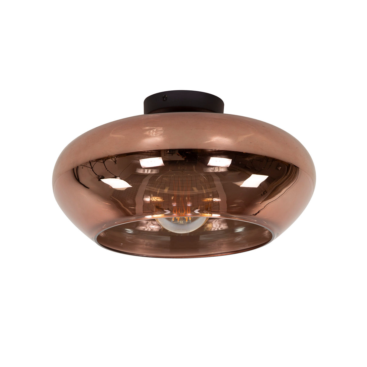Ceiling lamp Phil 1-Light Copper Clear Glass