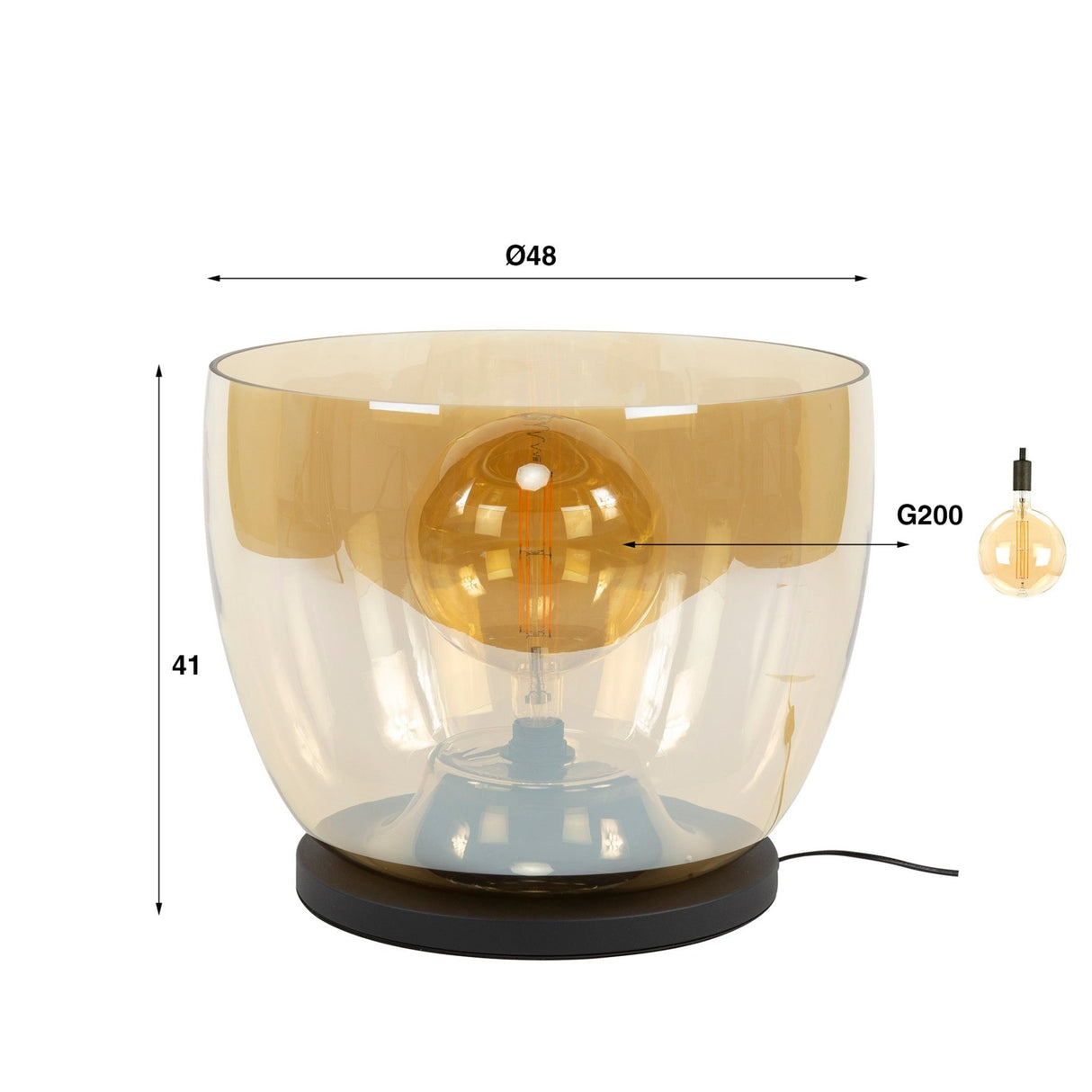 Floor lamp Dain UP XXL Amber colored glass
