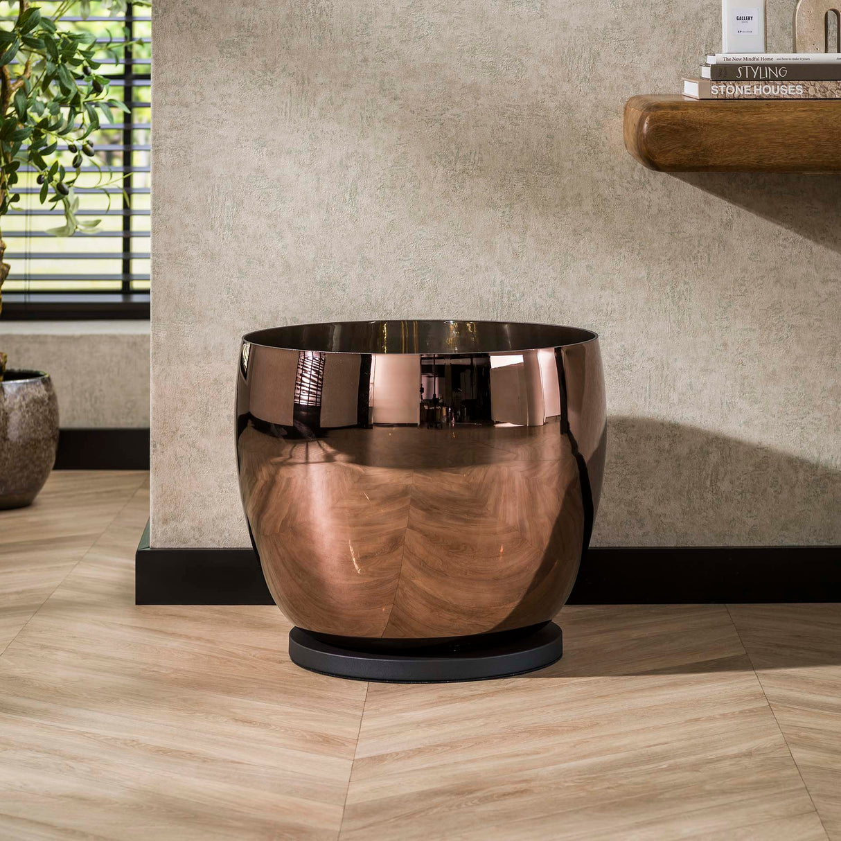 Floor lamp Dain UP XXL Copper-colored glass