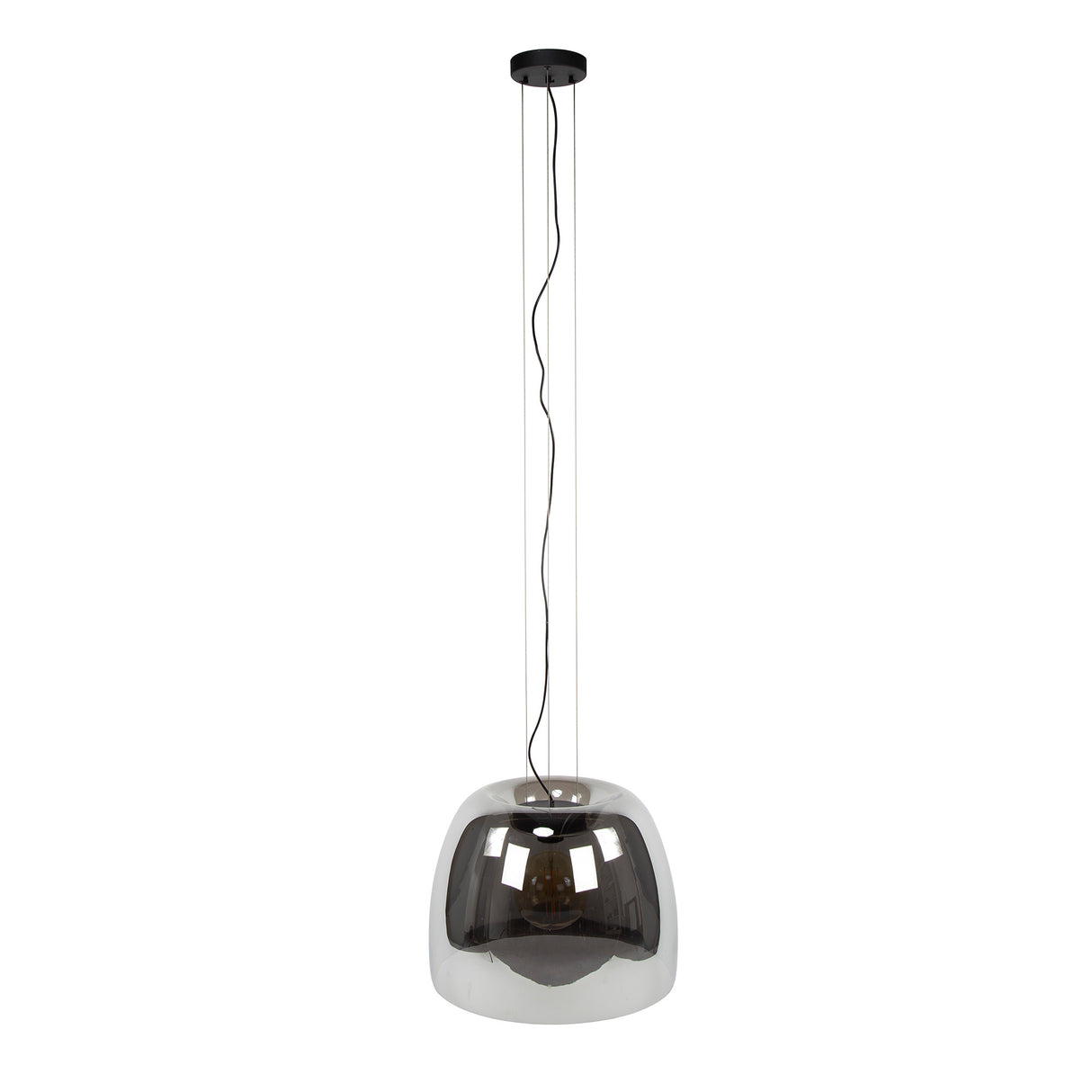 Pendant lamp Dain 1-light XL chrome-colored glass