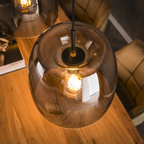 Pendant lamp Dain 3-light chrome-colored glass