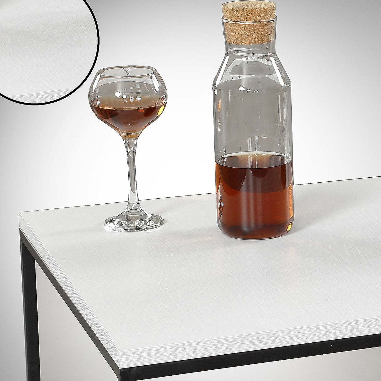 Square Coffee Table 75x75 cm Pola - White Melamine