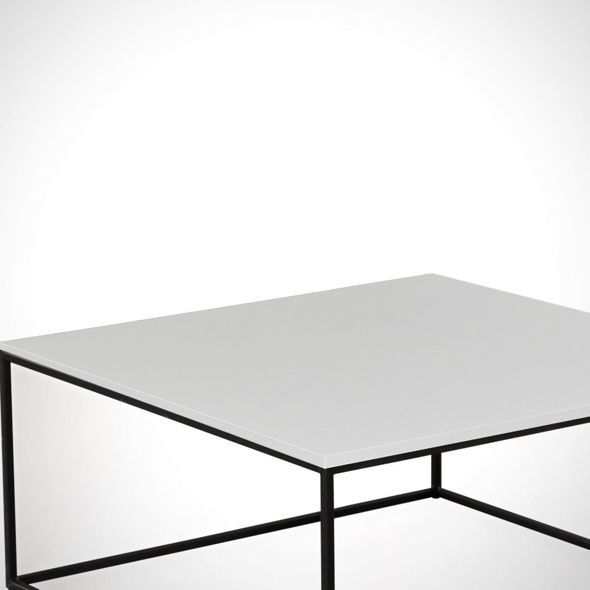 Square Coffee Table 75x75 cm Pola - White Melamine