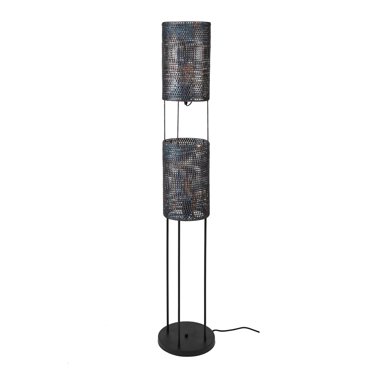 Armoor Industrial Floor Lamp 2-Light Black Brown