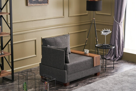 Armchair left fly anthracite