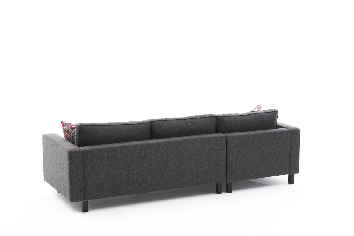 Corner sofa Kale Fabric Anthracite - five person