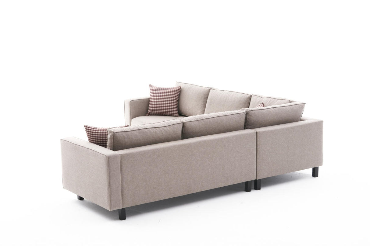 Corner sofa Kale Fabric Cream - five person