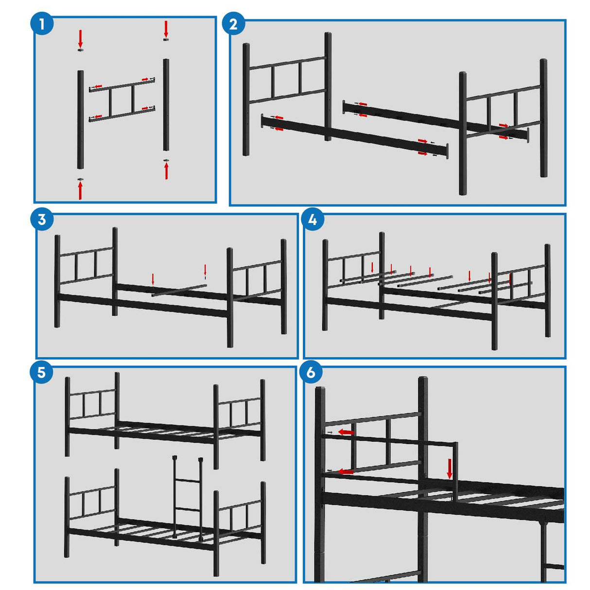 Bunk Bed Children - Black - 190x90 cm