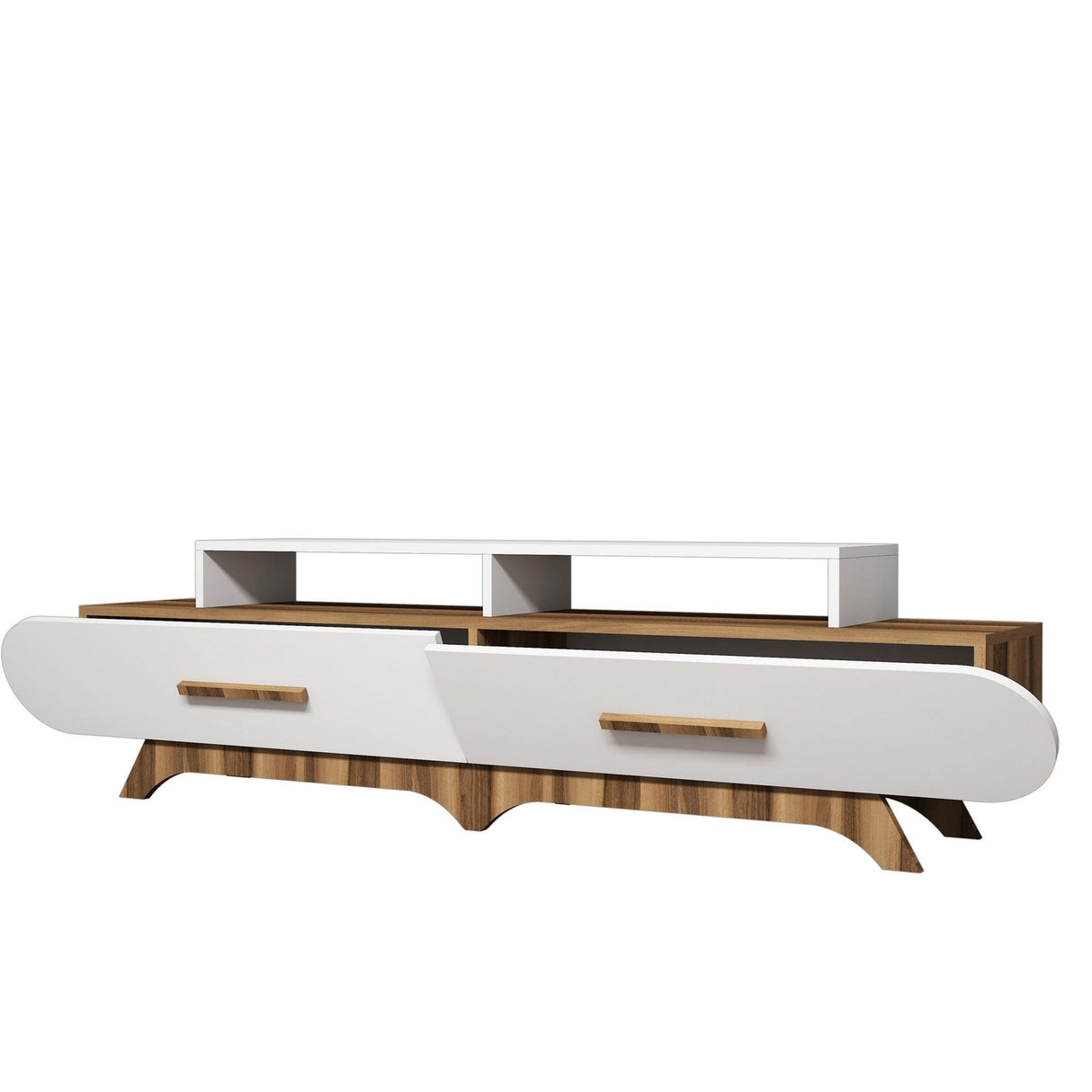 TV furniture flora walnut white melamine 205x50x36.8 cm
