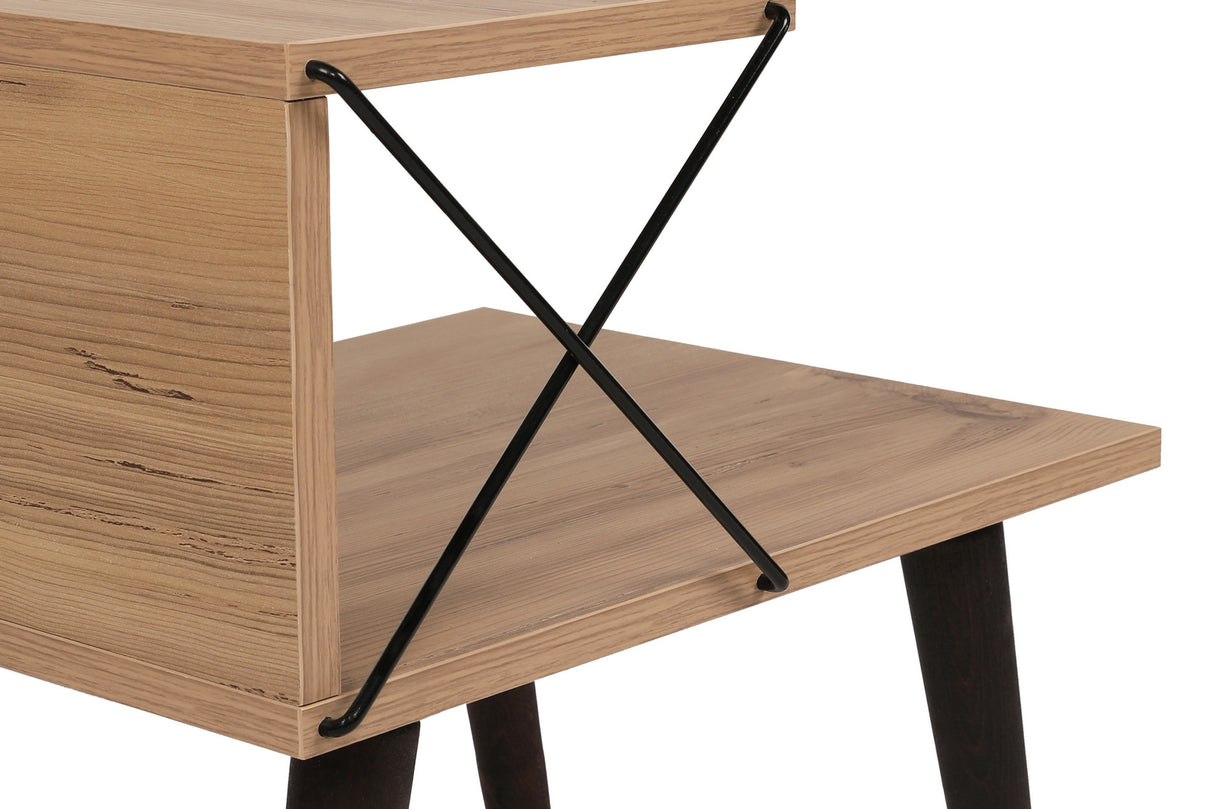 Bedside table cross oak melamine 50x55x40 cm