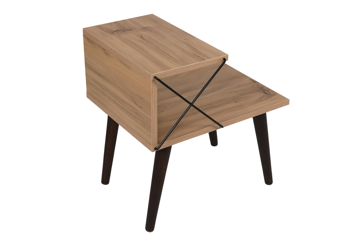 Bedside table cross oak melamine 50x55x40 cm