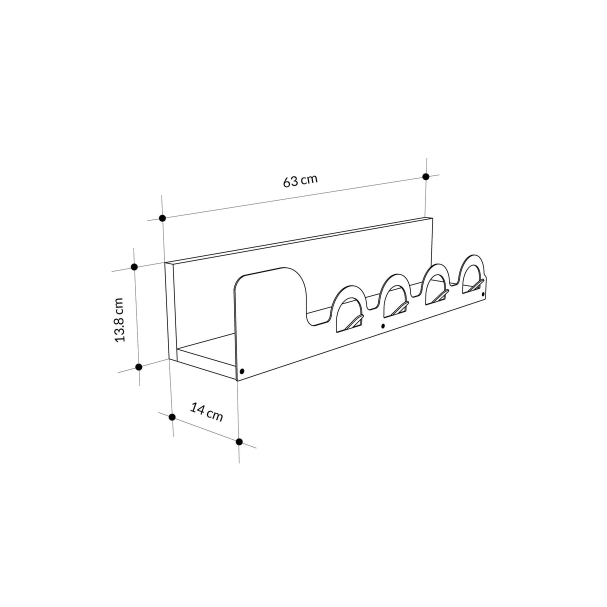 Metal Coat Rack Liara - 63 cm
