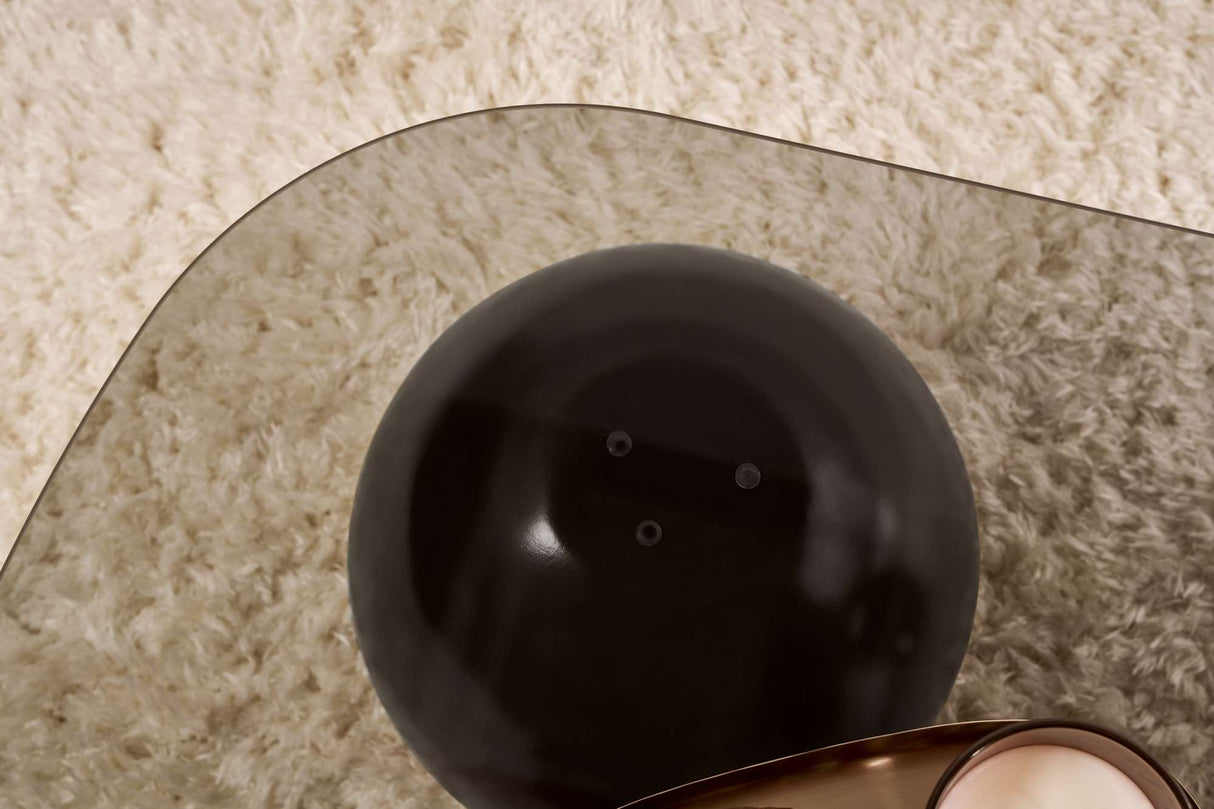 Salontafel Evara 118x75x30 cm Gehard Glas zwart en grijs Black Grey Tempered glass