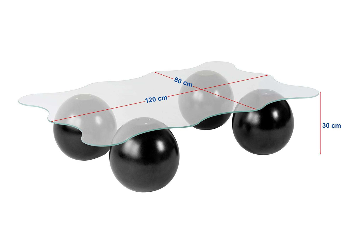 Coffee table Noxa Black Bronze 120x80 cm Tempered glass