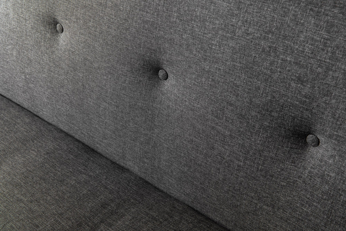 3-Seater Sofa Bed Zoly Anthracite Fabric - 180 cm - Without Armrests - Button-Tufted