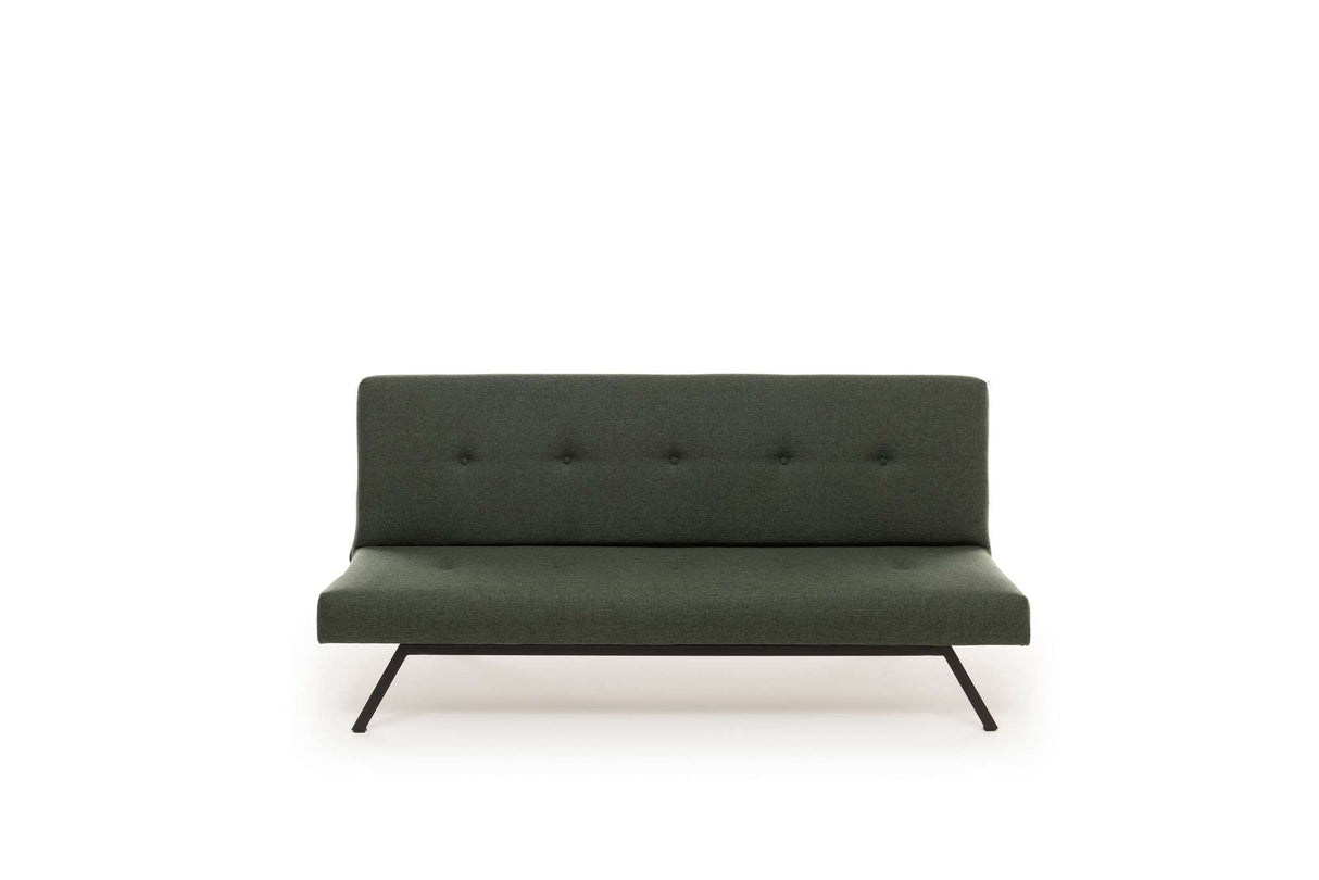 3-Seater Sofa Bed Zoly Green Fabric - 180 cm - Without Armrests - Button-Tufted
