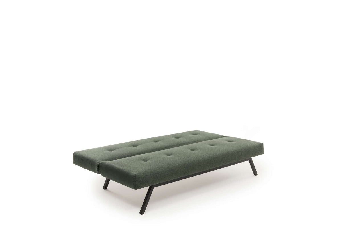 3-Seater Sofa Bed Zoly Green Fabric - 180 cm - Without Armrests - Button-Tufted
