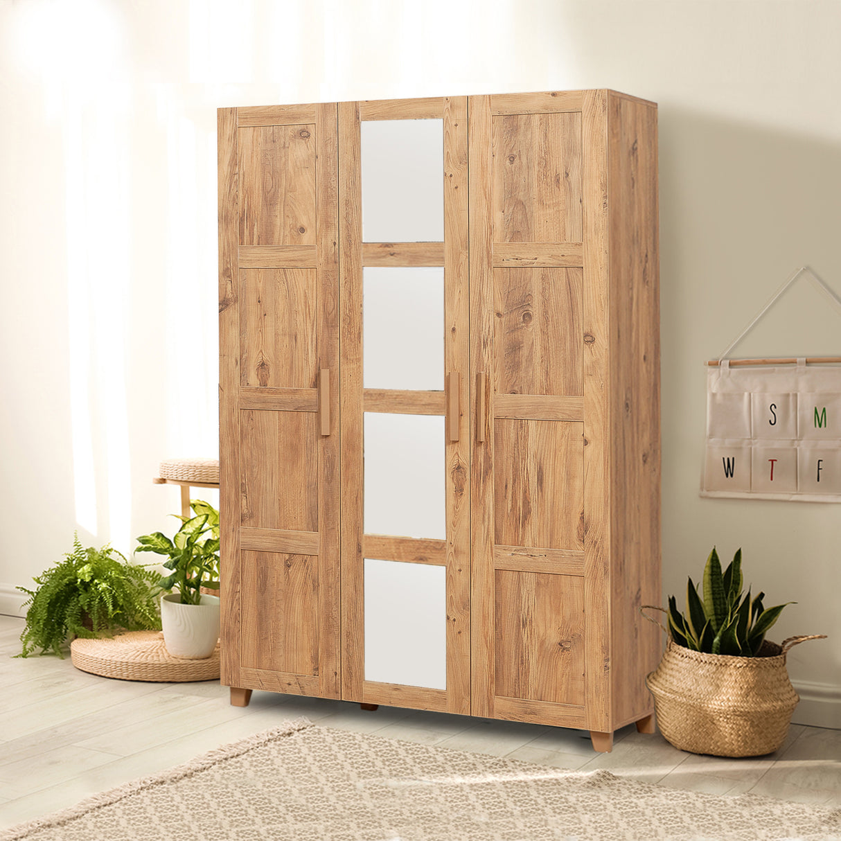 Wardrobe Hedera Atlantic Pine Melamine 120x189x48 cm