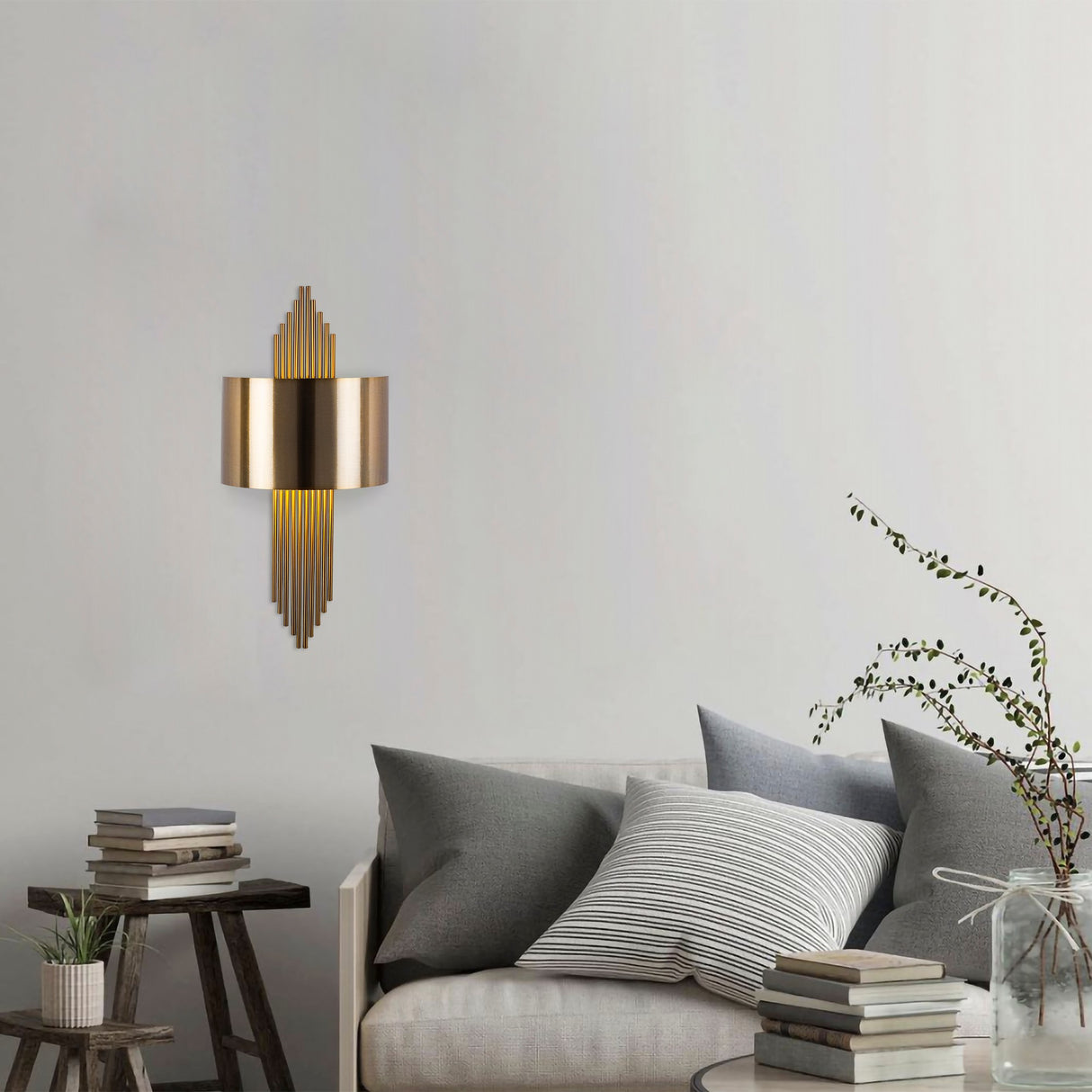 Wall lamp 1-light Brass Gold Metal Andes