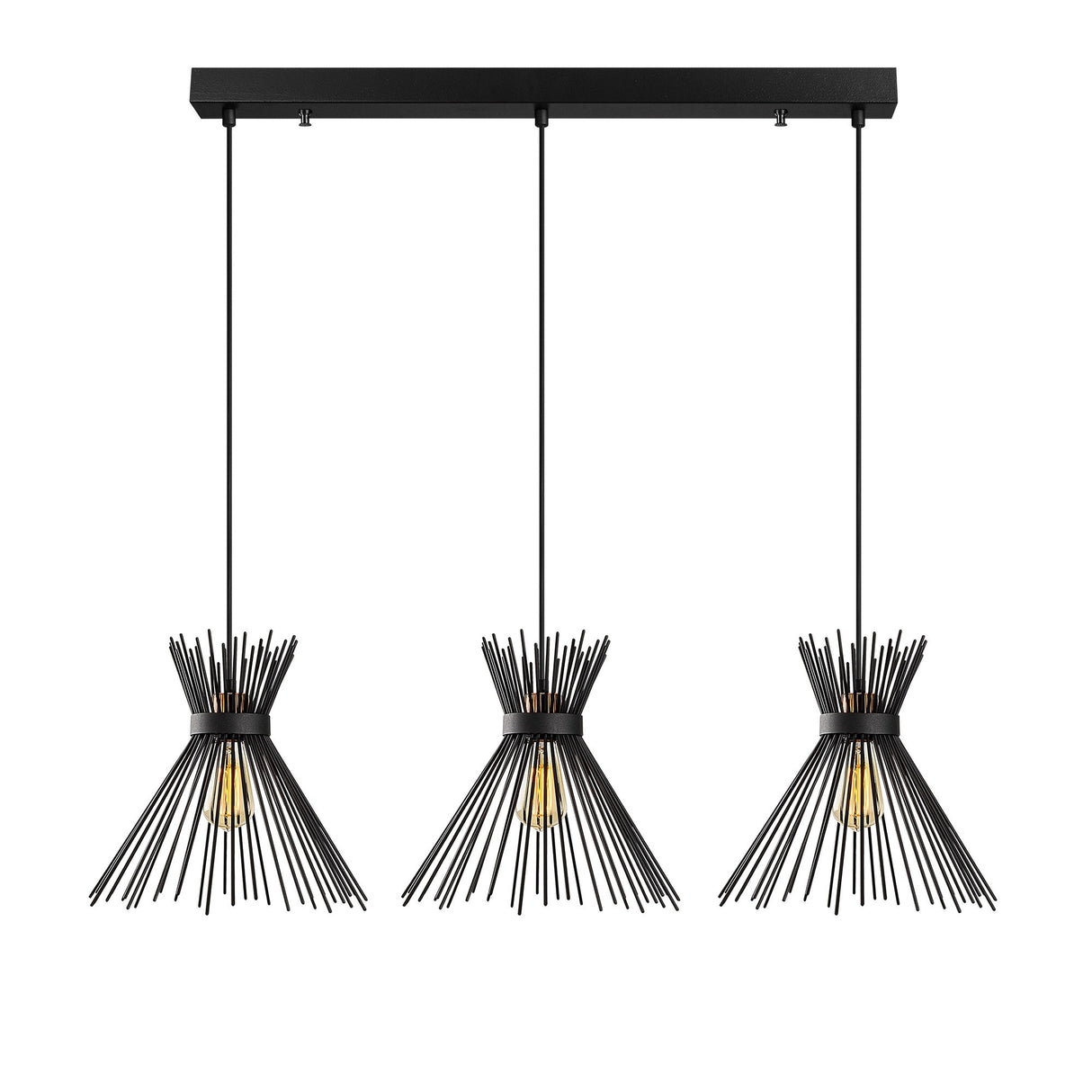 Pendant lamp 3-light Black Metal Lyric