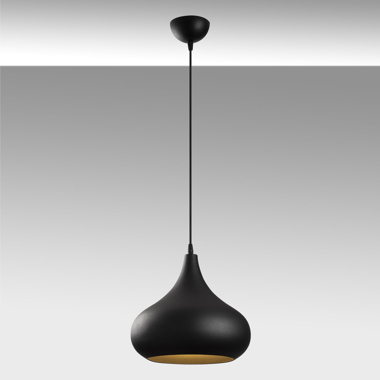 Pendant Lamp Black Gold Metal Forge