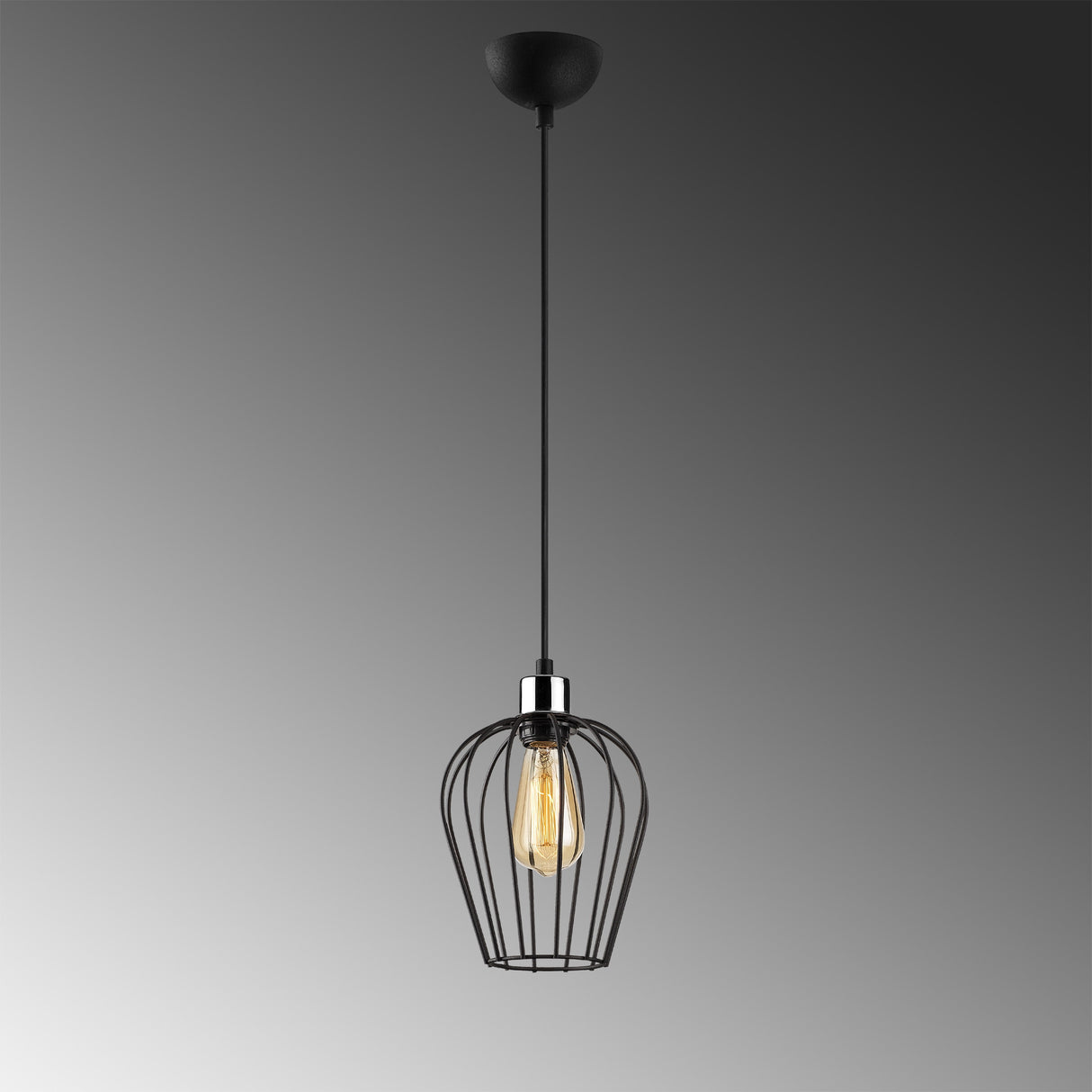 Pendant lamp 1-light 20 cm Black Metal Predator