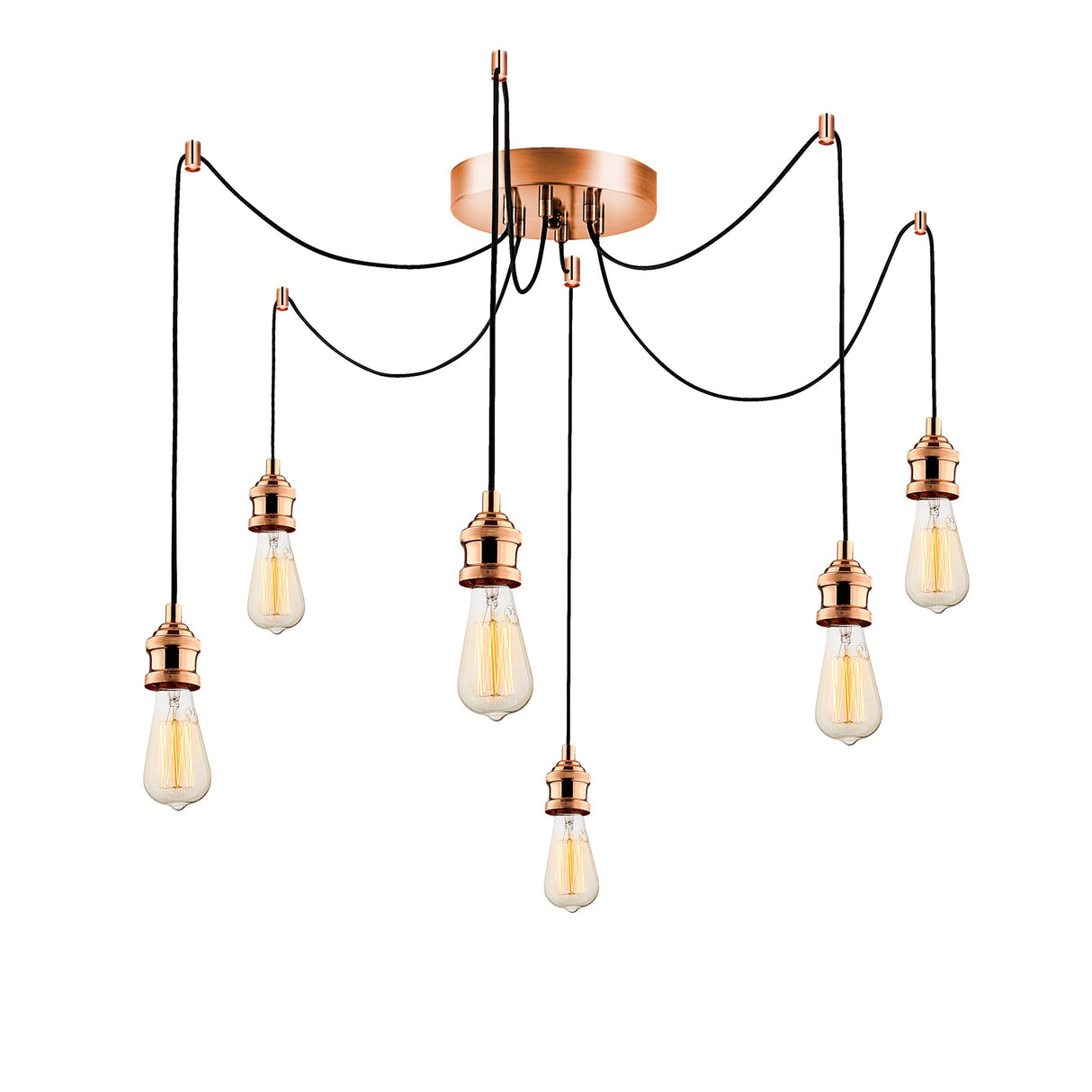 Pendant lamp 6-light Copper-colored Metal Maris