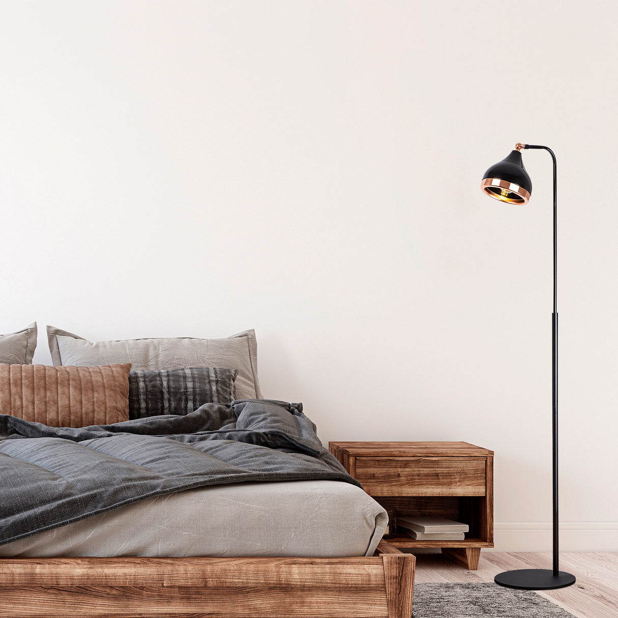 Floor lamp Black Copper Metal Grip