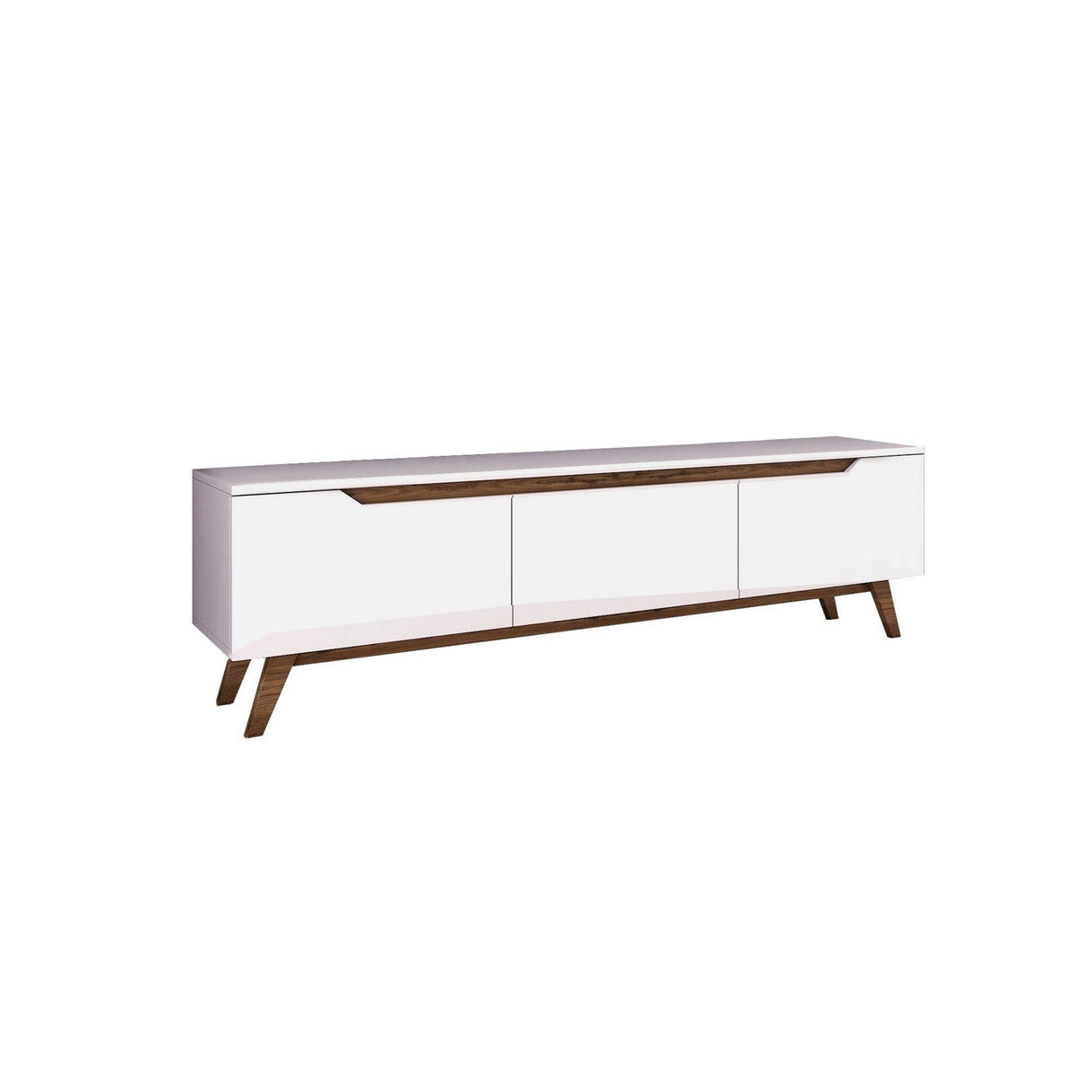 TV Furniture Osiris White Dark Walnut Melamine 180x48.6x35 cm