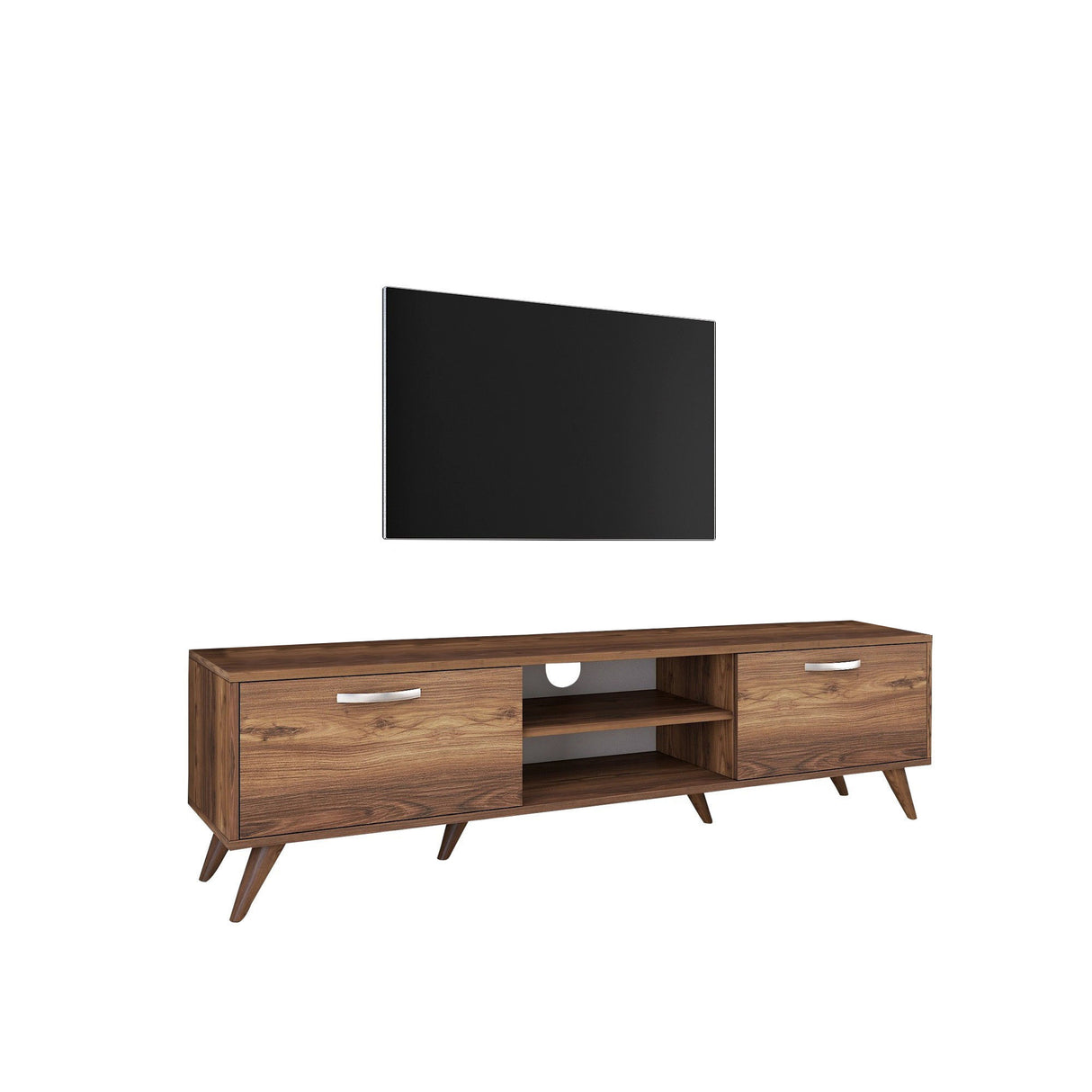 TV furniture Corfu Walnut Melamine 180x48.6x35 cm