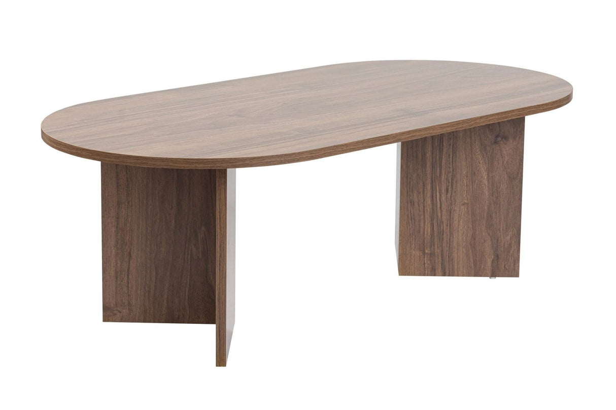 Oval Coffee Table Walnut Look Sabla - 119x60