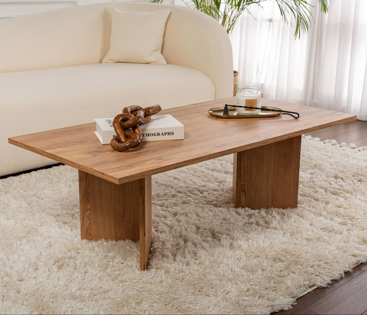 Rectangular Coffee Table Siban Atlantic Pinewood look - 119x60 cm