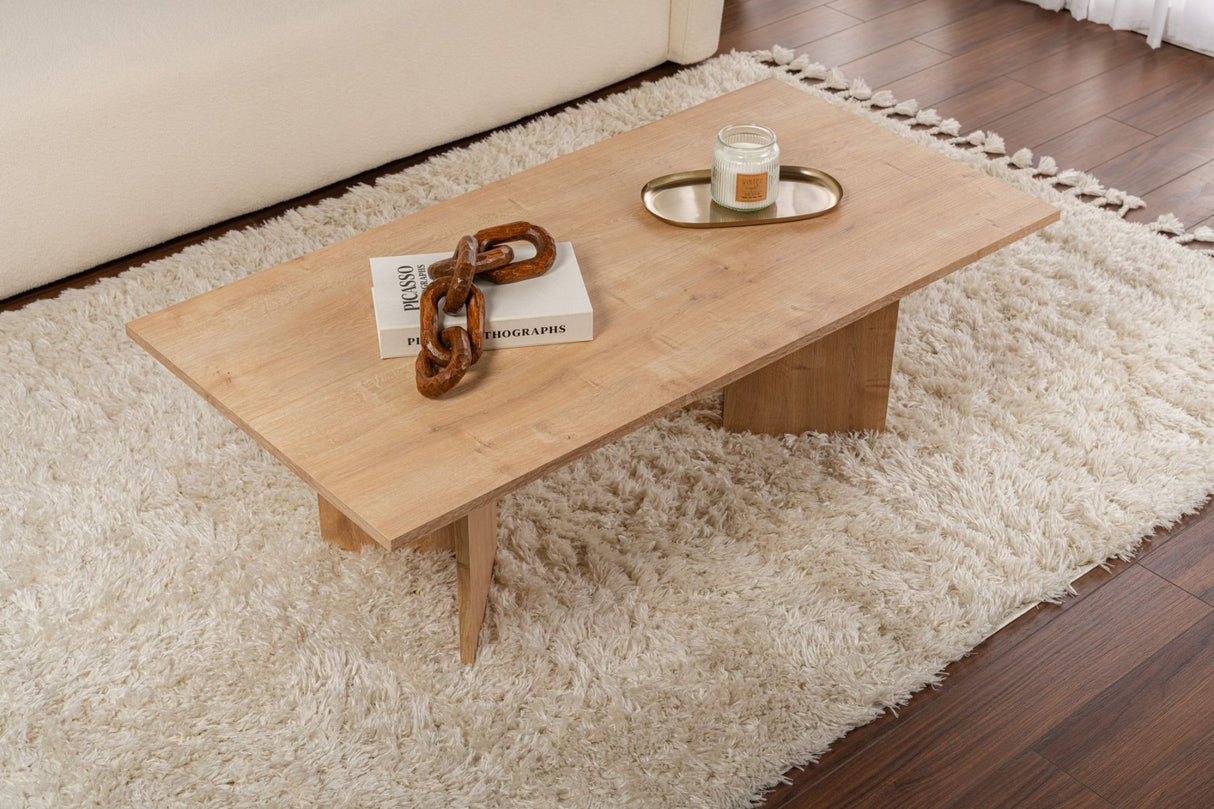 Rectangular Coffee Table Siban Sapphire Oak Wood Look - 119x60 cm