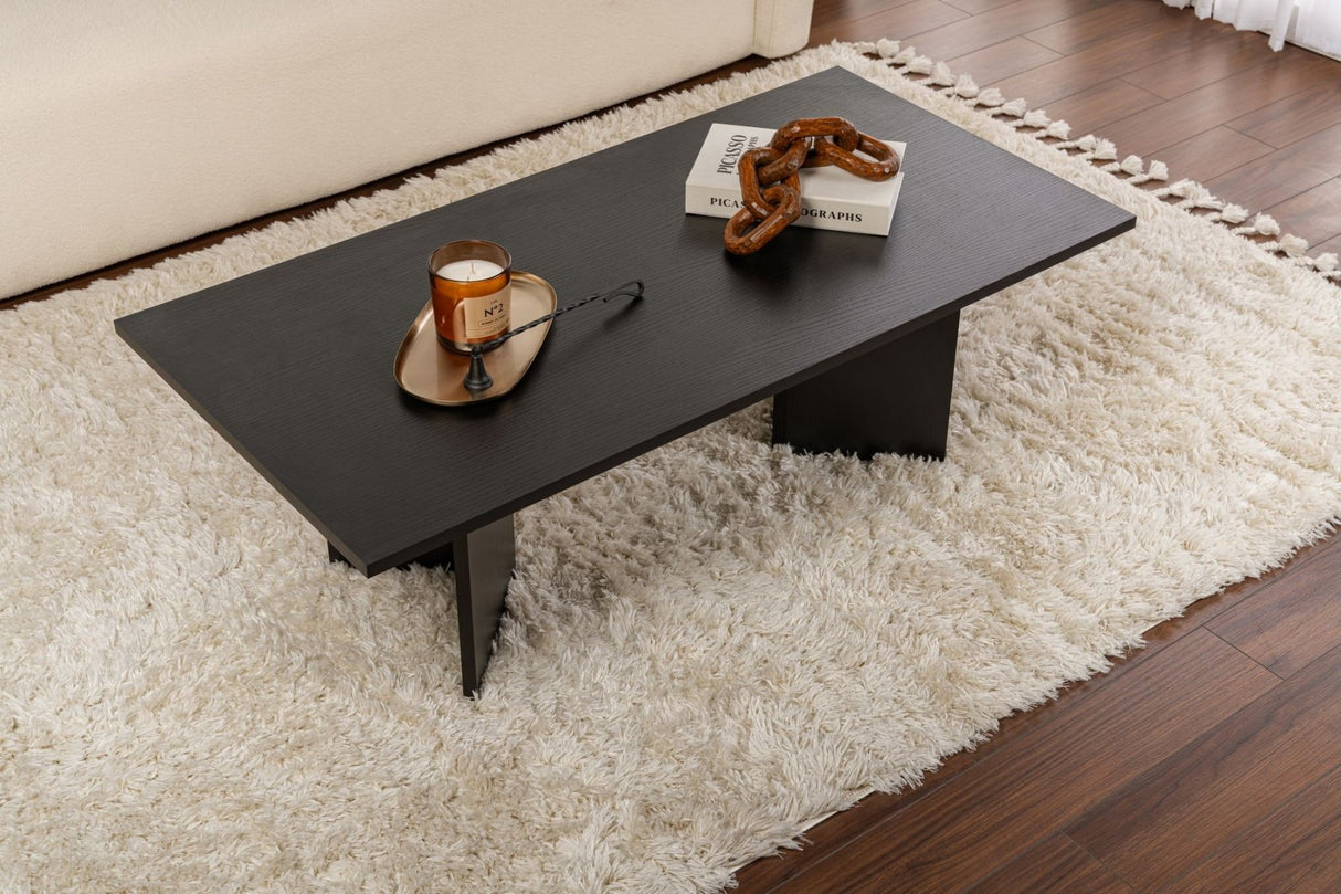 Rectangular Coffee Table Siban Black wood look - 119x60 cm