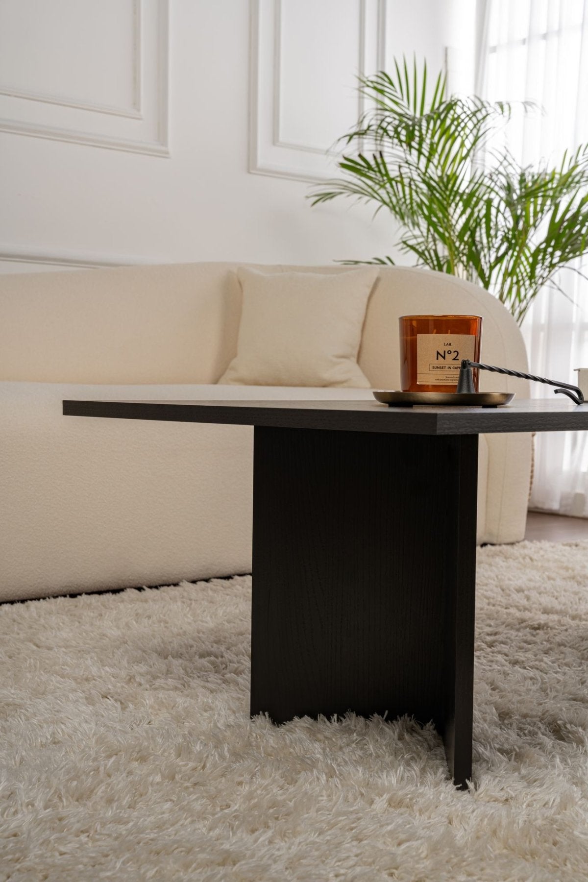 Rectangular Coffee Table Siban Black wood look - 119x60 cm
