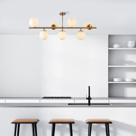 Pendant lamp 7-light Bronze-colored Glass Radiance