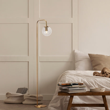 Bronze Floor Lamp Clear Glass Brim