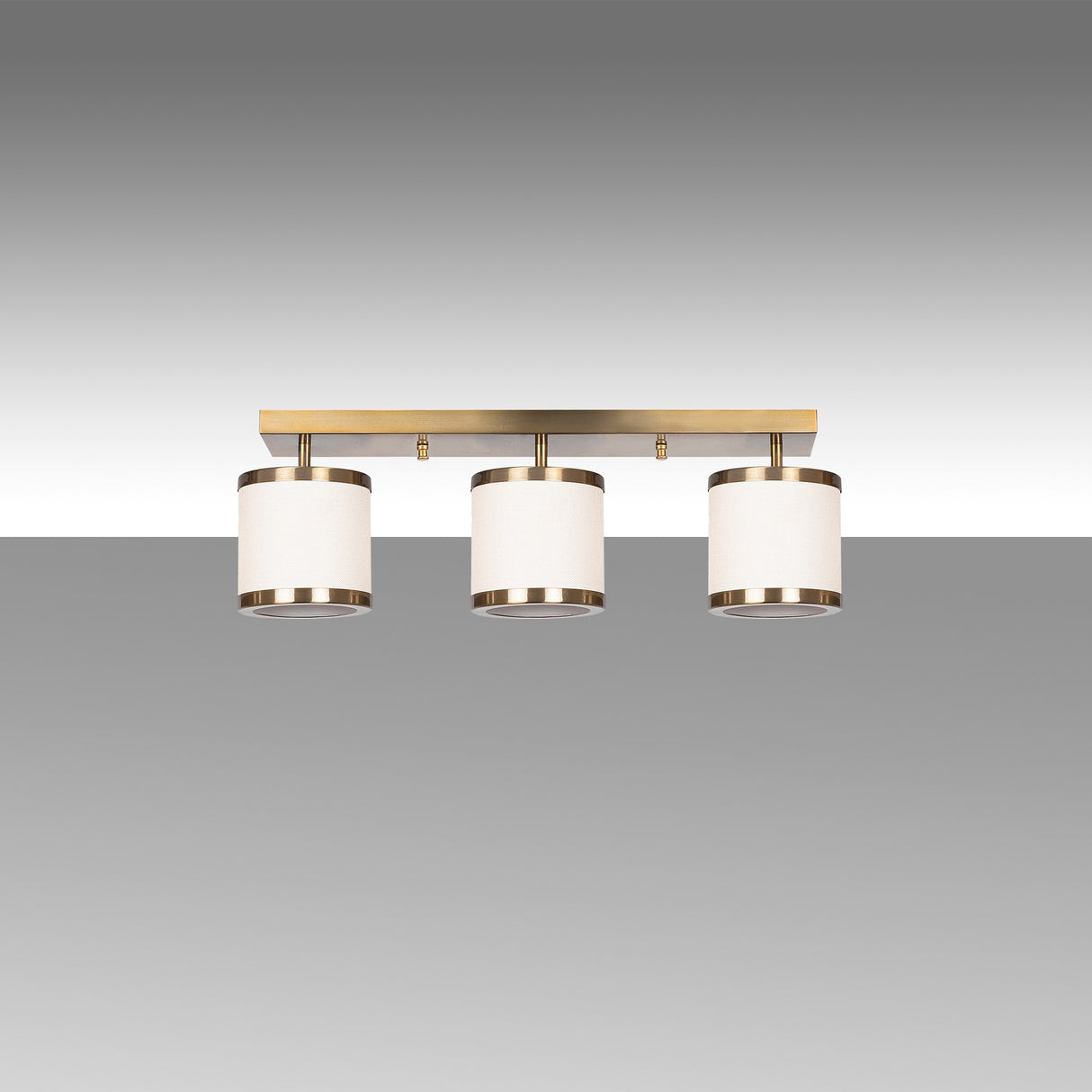 3-light pendant lamp Bronze-colored Fabric Frost