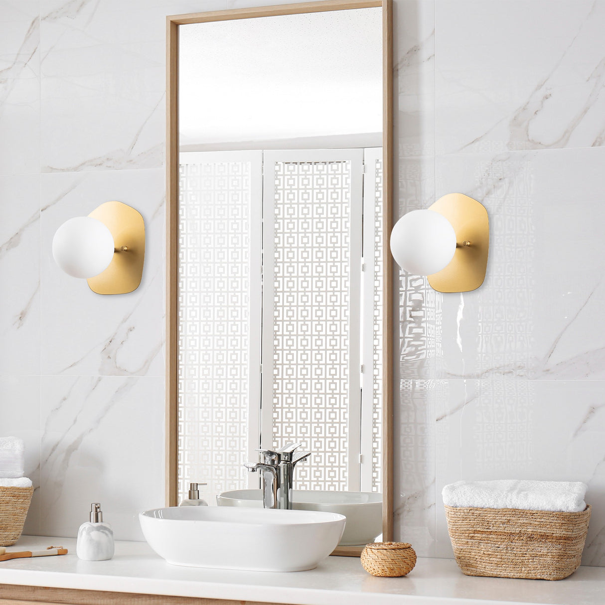 Wall lamp 1-light Gold Glass Axel