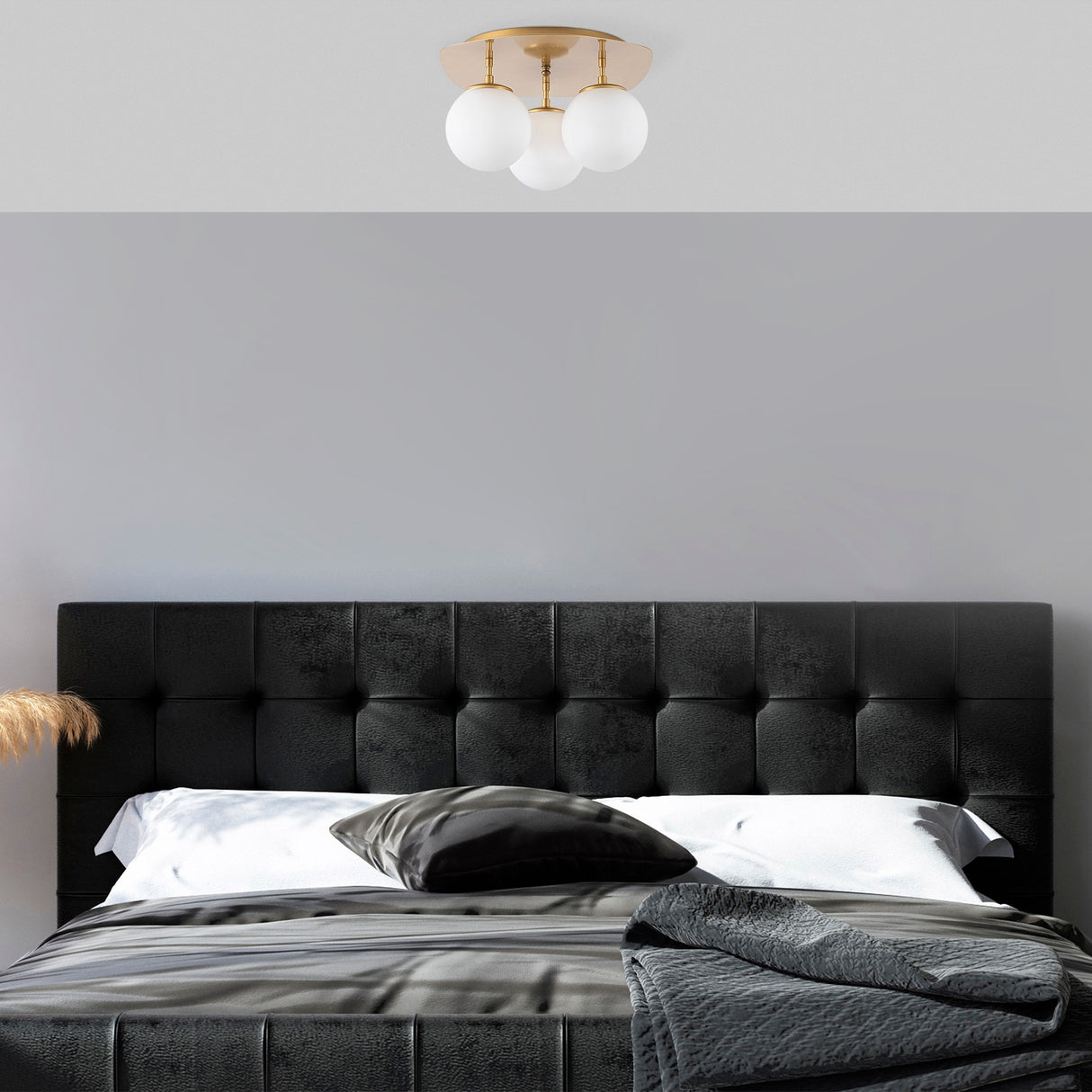 Ceiling lamp 3-light Gold Glass Axel