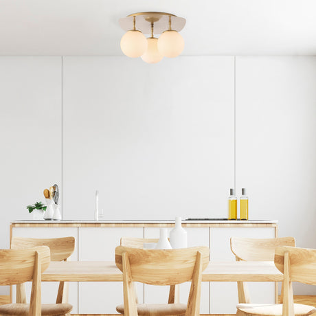 Ceiling lamp 3-light Gold Glass Axel