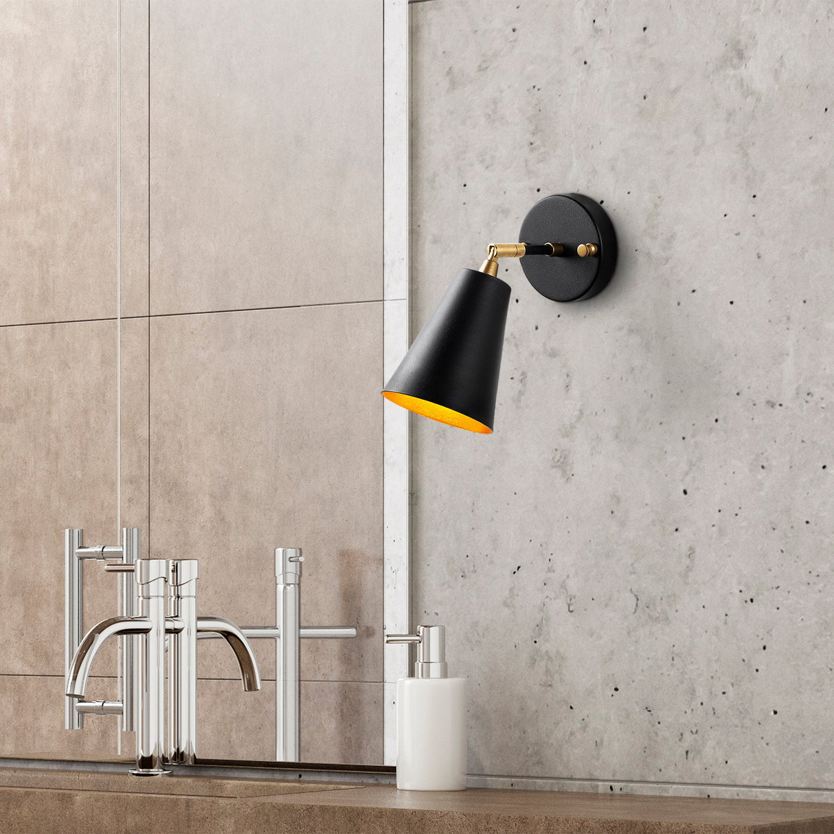 Black Gold Glass Glacier Wall Lamp